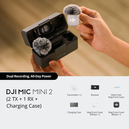 Mic Mini (2 TX + 1 RX + Charging Case) – Professional Wireless Microphone System (c)